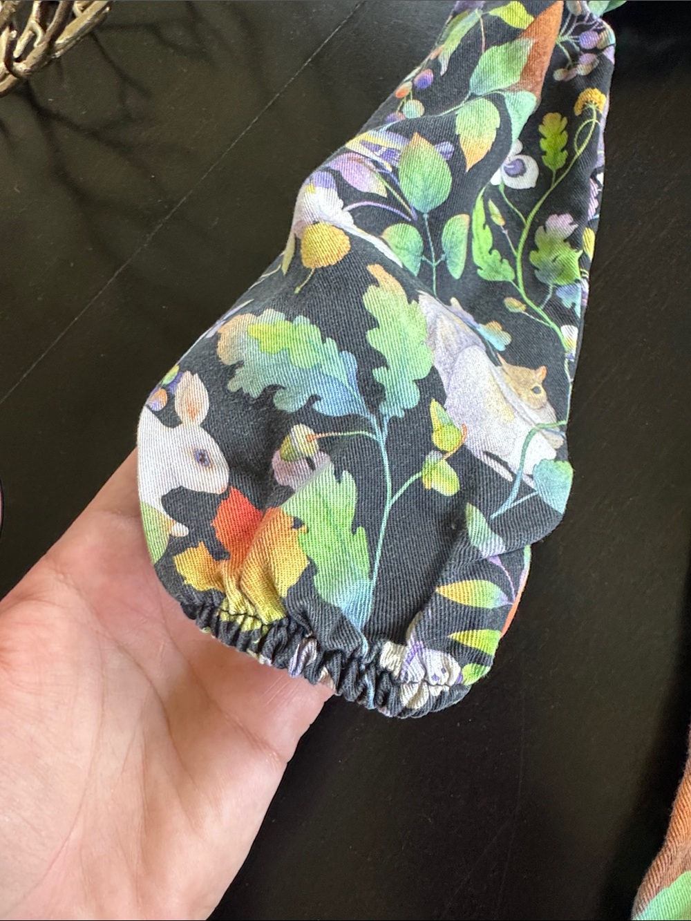 H&M whoolie Chen Black Floral Kids jumpsuit with Multi-Color Print - Picture 4 of 4